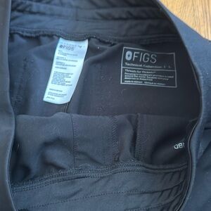 Figs large tall high waisted Zamora joggers black